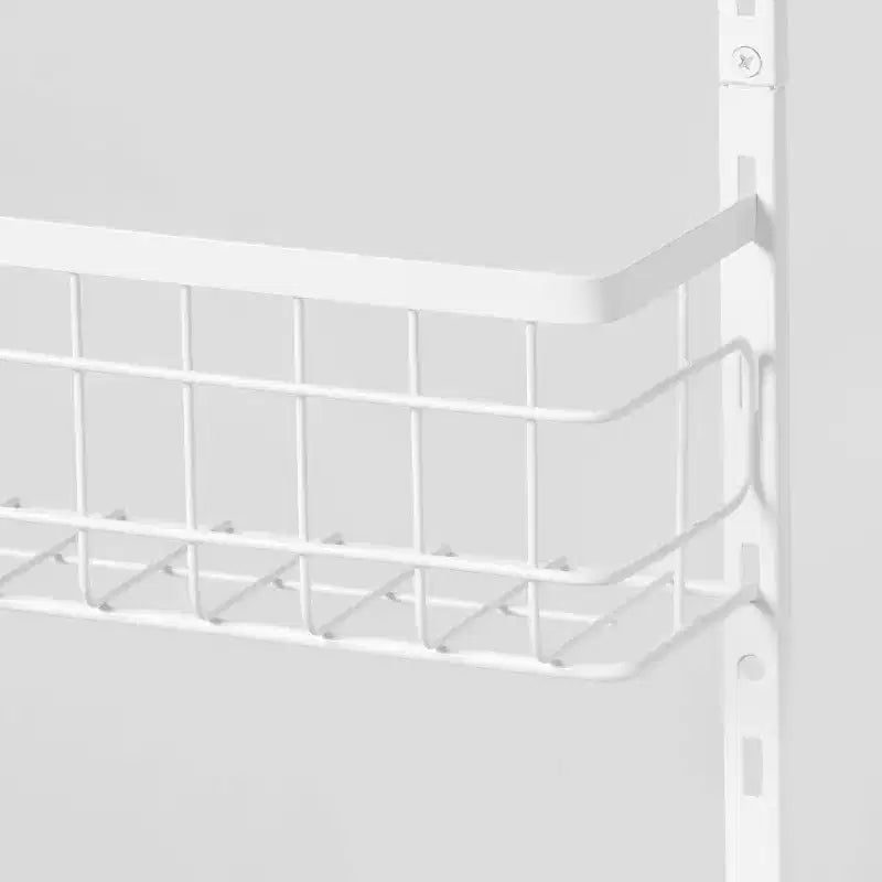 Scaffale portaoggetti da appendere alla porta a 4 livelli con ripiani regolabili, Acciaio bianco, 4 cestini