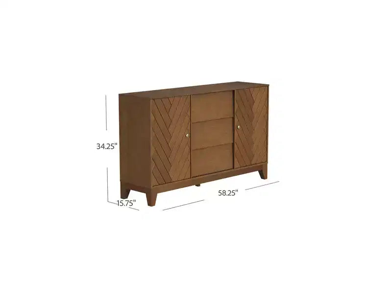Mobiletto d'Appoggio Mid-Century con Cassetti - Finitura Noce