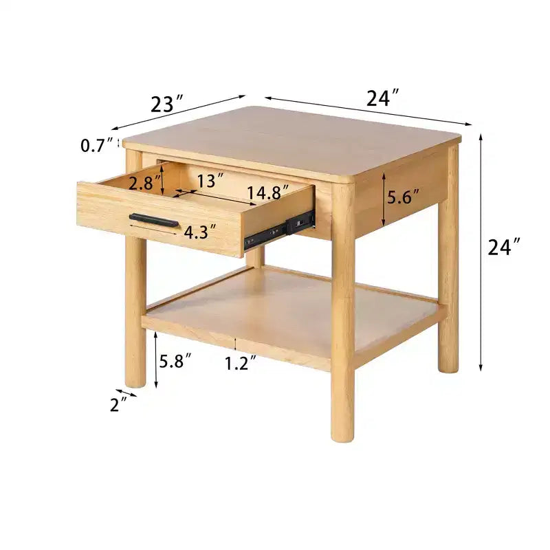 Tavolino con 1 Cassetto – Beige