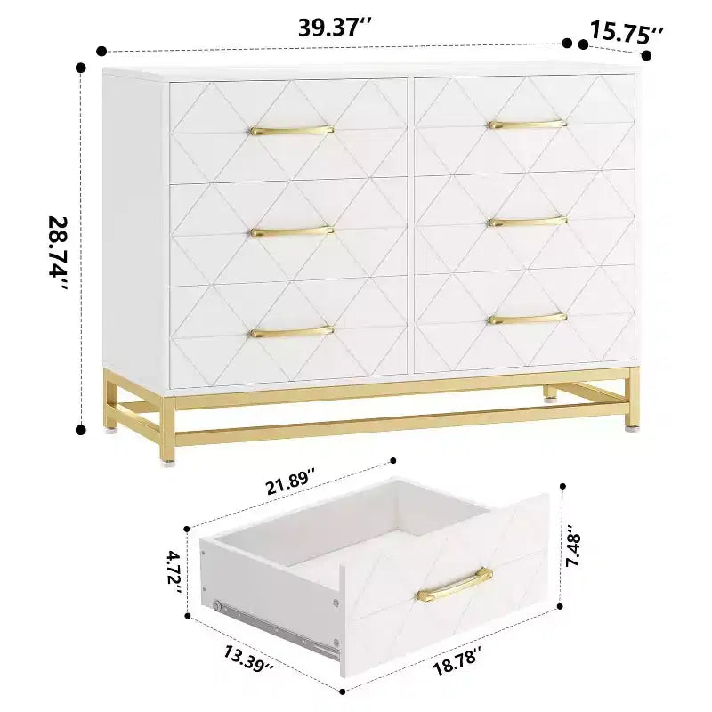 Cassettiera a 6 cassetti per camera da letto, soggiorno e corridoio