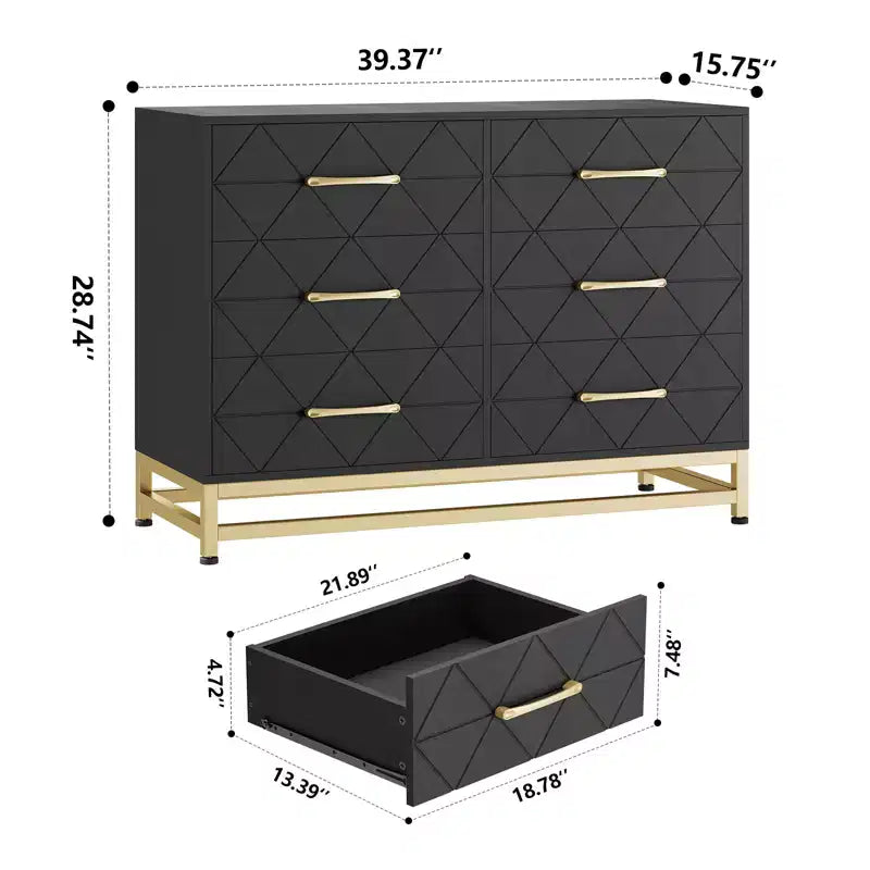 Cassettiera a 6 cassetti per camera da letto, soggiorno e corridoio