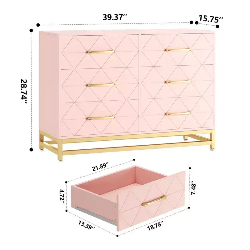 Cassettiera a 6 cassetti per camera da letto, soggiorno e corridoio