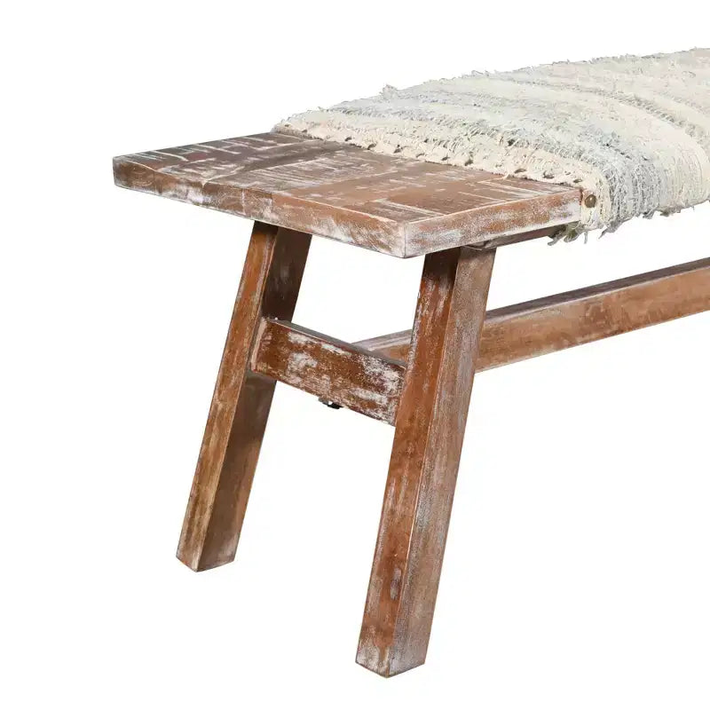 Panca imbottita da 50 pollici con struttura in legno