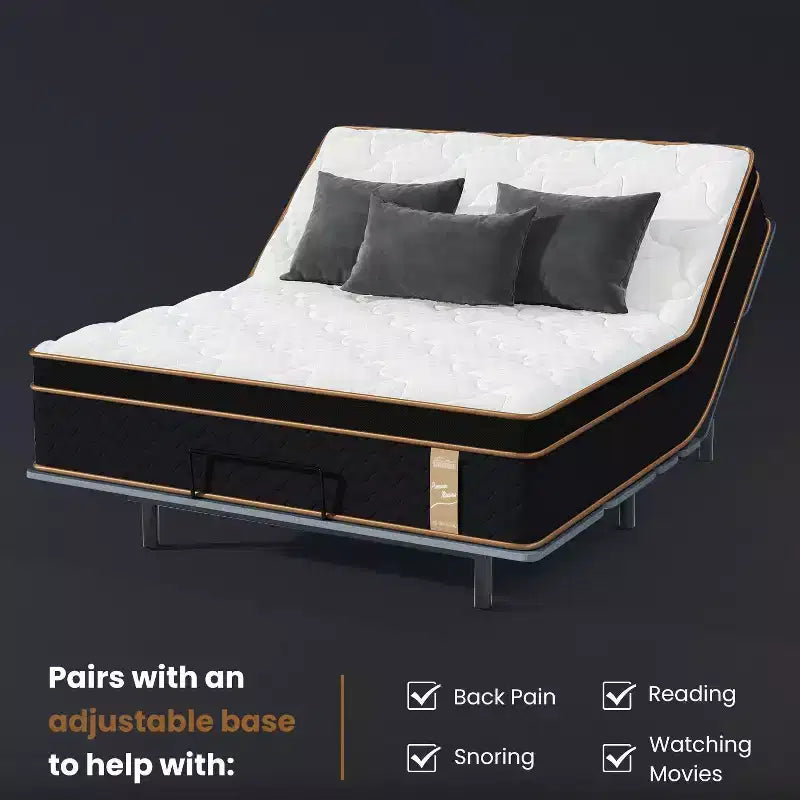 Materasso Ibrido in Peluche da 10 Pollici con Molle Insacchettate e Memory Foam in Gel