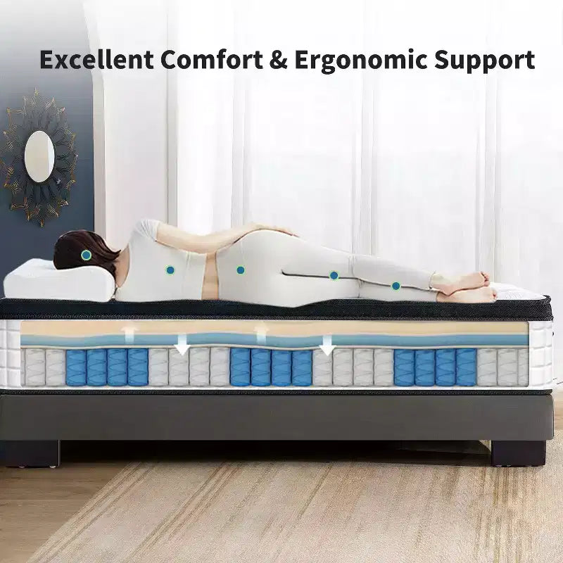 Materasso Ibrido da 30 cm con Memory Foam e Molle Insacchettate