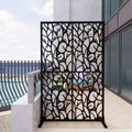 MAYEERTY 3.86Ft Black Bird Iron Privacy Screen, Freestanding Indoor Outdoor Divider
