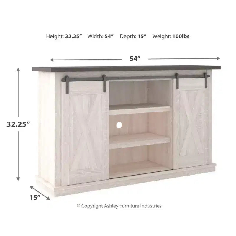Mobile TV Medio per Televisori fino a 63" – Console Multimediale Bicolore in Stile Rustico con Ripiani Regolabili