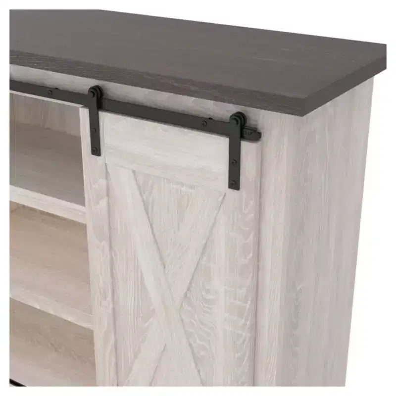 Mobile TV Medio per Televisori fino a 63" – Console Multimediale Bicolore in Stile Rustico con Ripiani Regolabili