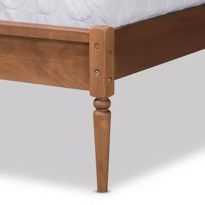 Neilan Letto a piattaforma in legno noce marrone
