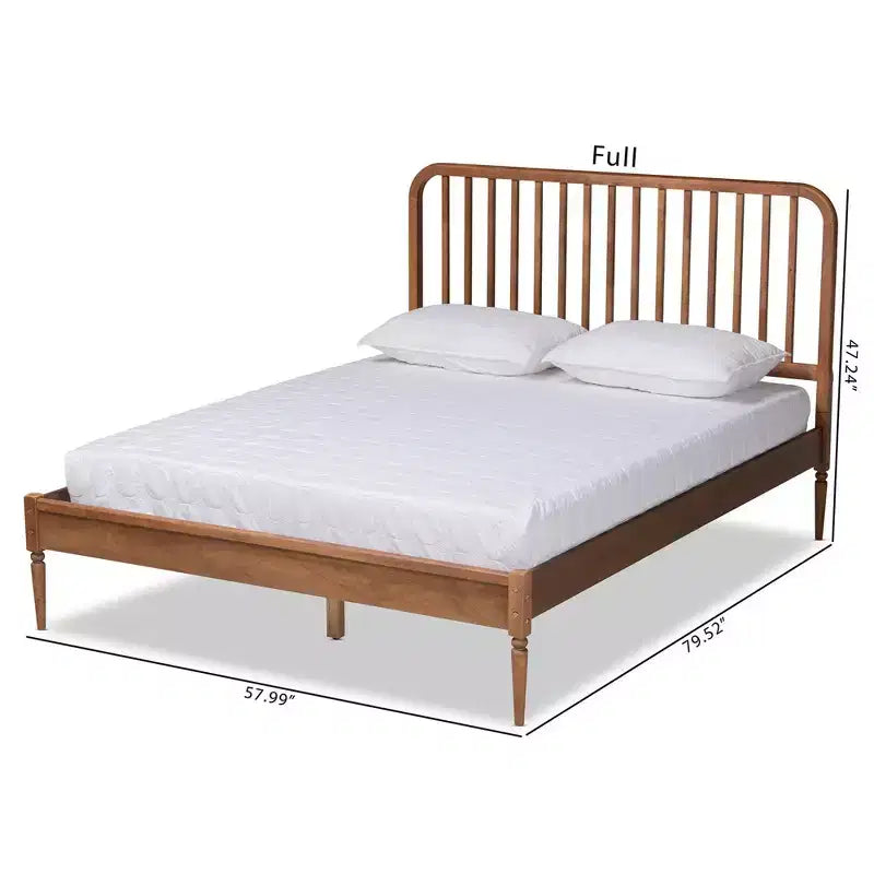Neilan Letto a piattaforma in legno noce marrone