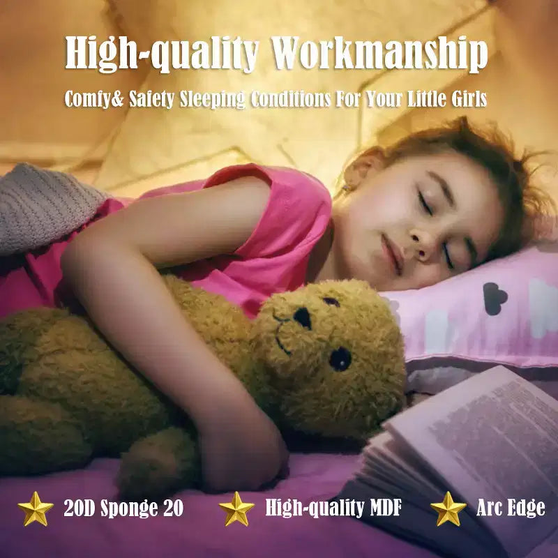 Letto imbottito per bambini con design a fragola